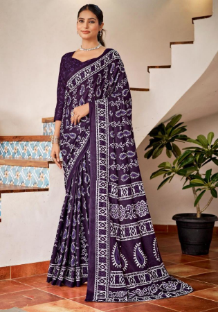 Picture of Stunning Cotton Dark Slate Grey Saree