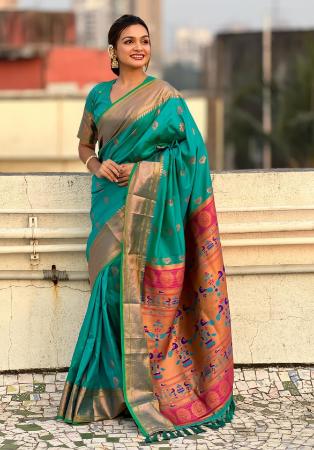 Picture of Fascinating Silk Cadet Blue Saree