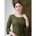 Picture of Cotton Dark Olive Green Readymade Salwar Kameez