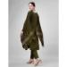 Picture of Cotton Dark Olive Green Readymade Salwar Kameez