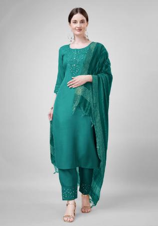 Picture of Well Formed Cotton Midnight Blue Readymade Salwar Kameez