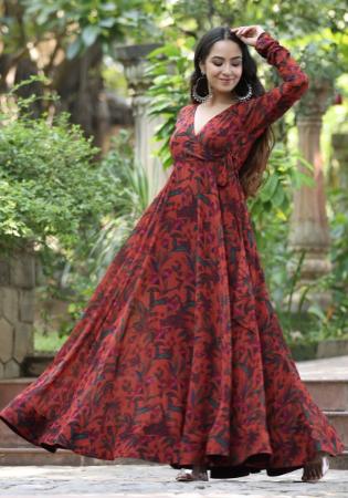 Picture of Elegant Georgette Brown Kurtis & Tunic