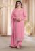 Picture of Georgette Light Coral Straight Cut Salwar Kameez