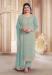 Picture of Georgette Dark Sea Green Straight Cut Salwar Kameez