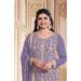 Picture of Georgette Light Slate Grey Straight Cut Salwar Kameez