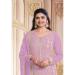 Picture of Beautiful Georgette Plum Straight Cut Salwar Kameez