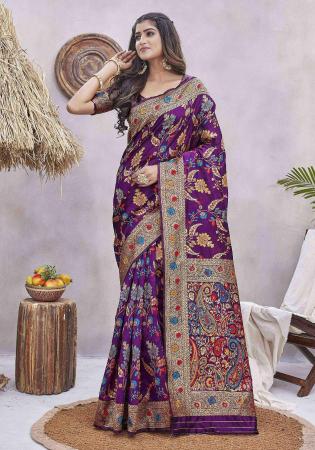 Picture of Graceful Silk Purple Saree