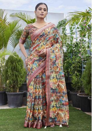 Picture of Radiant Linen Rosy Brown Saree