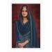 Picture of Georgette Navy Blue Straight Cut Salwar Kameez