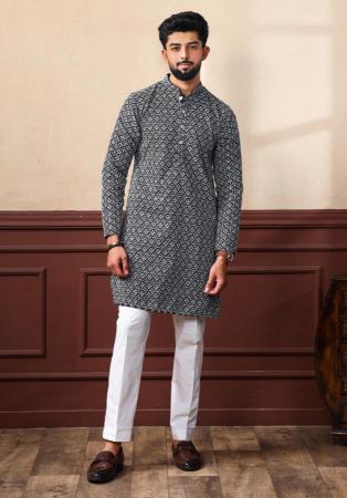 Picture of Elegant Silk Dark Slate Grey Kurtas