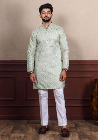 Picture of Grand Silk Off White Kurtas