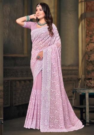 Picture of Stunning Georgette Pink Saree