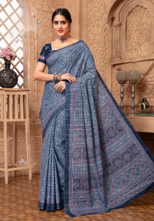 Picture of Comely Cotton Dark Slate Grey Saree