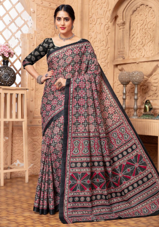 Picture of Elegant Cotton Grey Saree