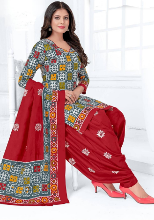 Picture of Nice Cotton Dark Red Readymade Salwar Kameez