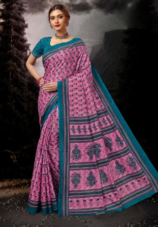 Picture of Ravishing Cotton Dark Orchid Saree