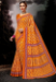 Picture of Elegant Cotton Dark Golden Rod Saree