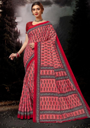 Picture of Ravishing Cotton Crimson Saree