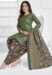 Picture of Cotton Dark Olive Green Readymade Salwar Kameez