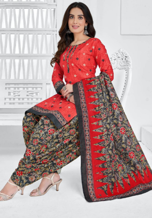 Picture of Radiant Cotton Crimson Readymade Salwar Kameez