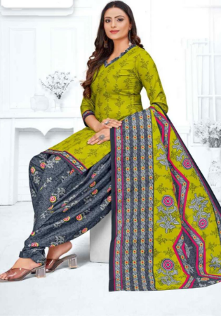 Picture of Cotton Dark Golden Rod Readymade Salwar Kameez