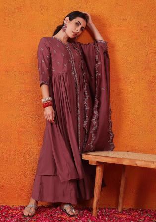 Picture of Ravishing Silk Brown Readymade Salwar Kameez