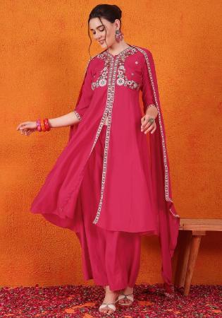 Picture of Sublime Silk Fire Brick Readymade Salwar Kameez