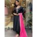 Picture of Beautiful Rayon & Silk Black Readymade Salwar Kameez