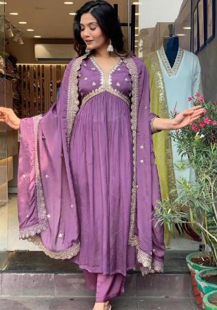 Picture of Rayon & Silk Rosy Brown Readymade Salwar Kameez