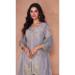 Picture of Amazing Georgette Silver Straight Cut Salwar Kameez