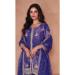 Picture of Georgette Dark Slate Blue Straight Cut Salwar Kameez