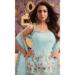 Picture of Georgette Light Steel Blue Straight Cut Salwar Kameez