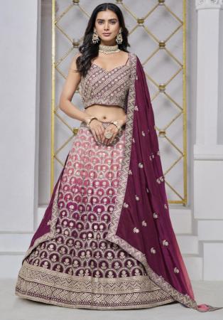 Picture of Alluring Chiffon Maroon Lehenga Choli