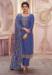 Picture of Georgette Dark Slate Blue Straight Cut Salwar Kameez