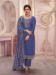 Picture of Georgette Dark Slate Blue Straight Cut Salwar Kameez