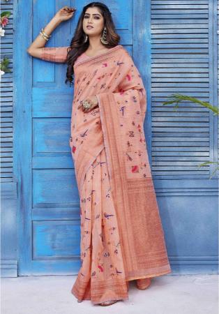 Picture of Appealing Linen Pale Violet Red Saree