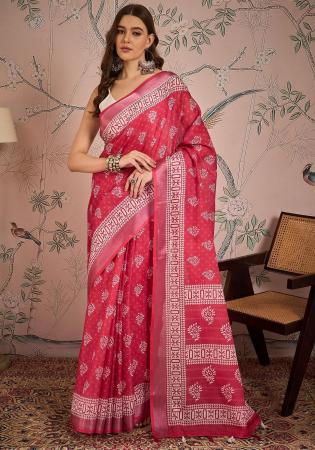 Picture of Delightful Linen Light Coral Saree