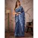 Picture of Fascinating Linen Dark Slate Blue Saree