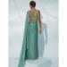 Picture of Well Formed Chiffon & Georgette Sea Green Saree