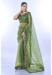 Picture of Stunning Georgette & Net Dark Khaki Saree