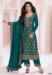 Picture of Delightful Georgette Teal Straight Cut Salwar Kameez