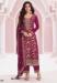 Picture of Georgette Fire Brick Straight Cut Salwar Kameez