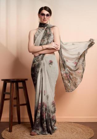 Picture of Sublime Georgette Silver Saree