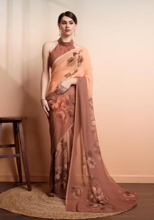 Picture of Amazing Georgette Wheat Saree