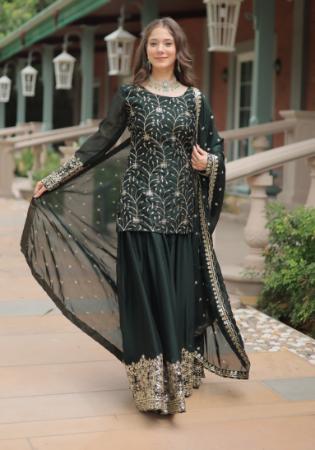 Picture of Silk Medium Sea Green Readymade Salwar Kameez