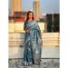 Picture of Beautiful Silk Cadet Blue Saree