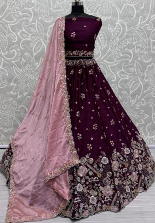 Picture of Nice Silk Saddle Brown Lehenga Choli