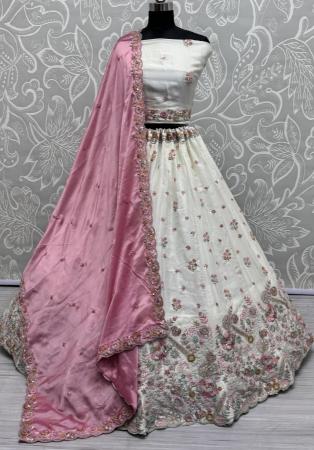 Picture of Sightly Silk Off White Lehenga Choli