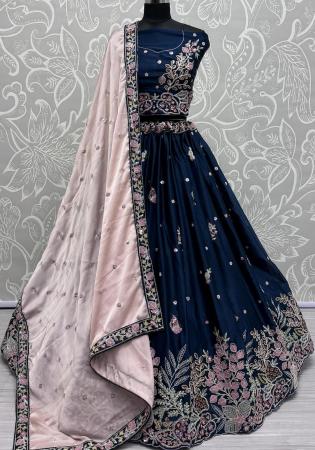 Picture of Gorgeous Silk Midnight Blue Lehenga Choli