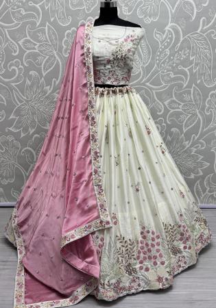 Picture of Elegant Silk Off White Lehenga Choli